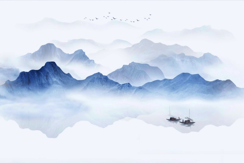 新中式水墨山水意