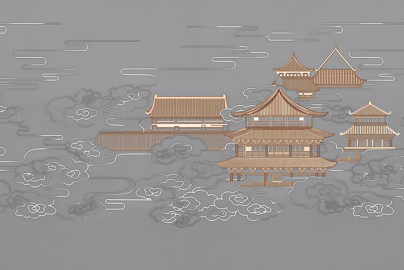 背景墙新中式金色