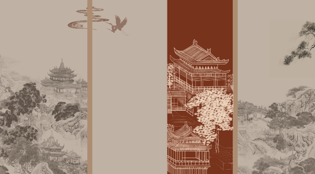 新中式阁楼背景墙