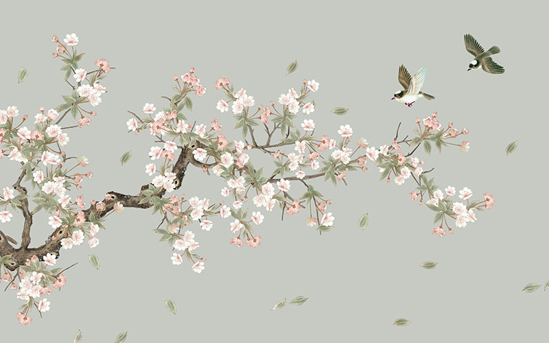 新中式花鸟背景墙