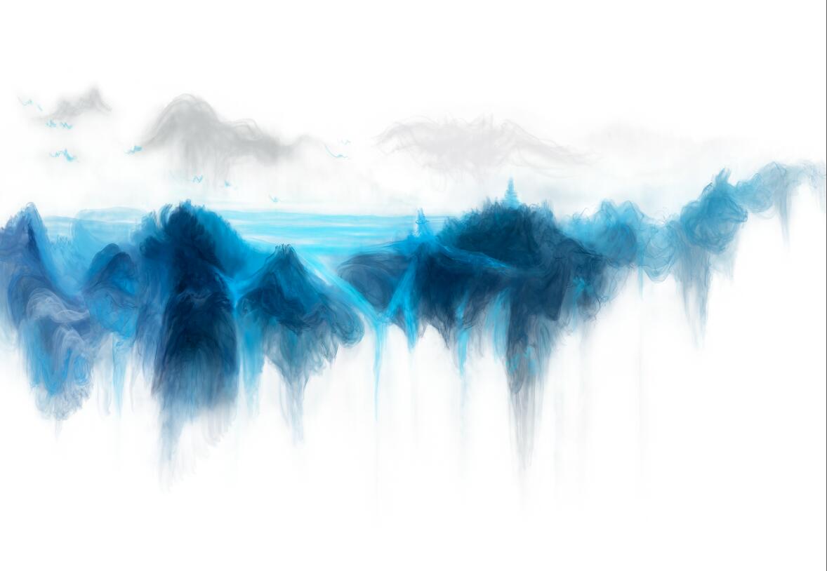 山水抽象水墨背景