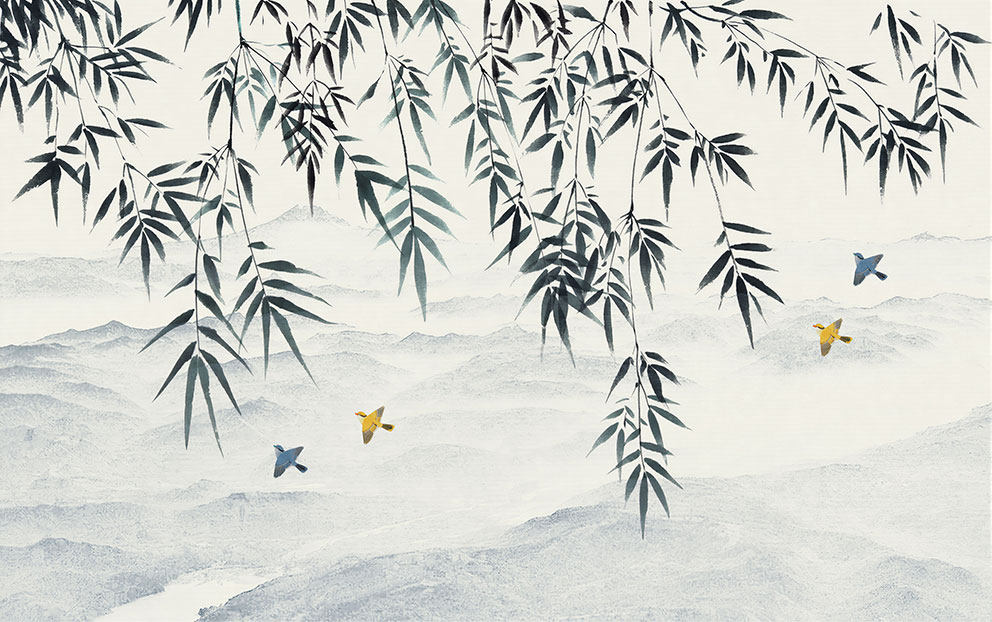 新中式背景墙水墨