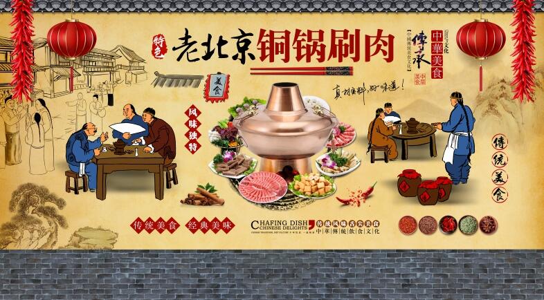 复古铜火锅工装餐