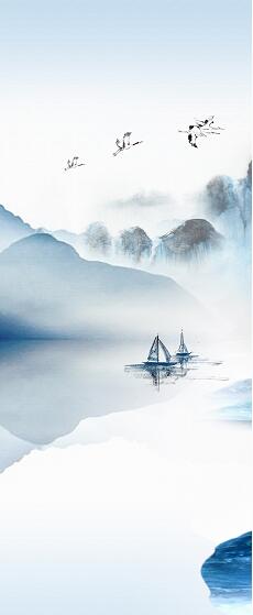 水墨山水玄关  