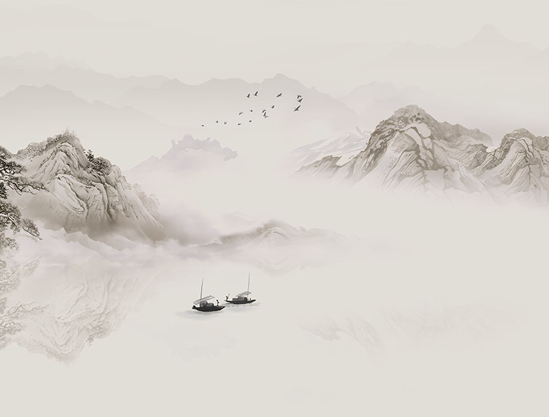 新中式背景墙简约