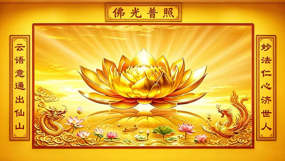 金色莲花佛光普照