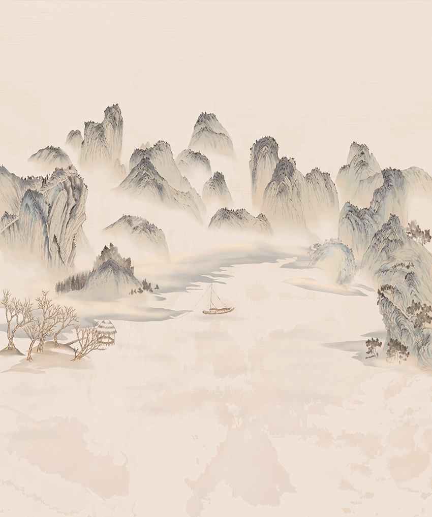 中式意境山水背景