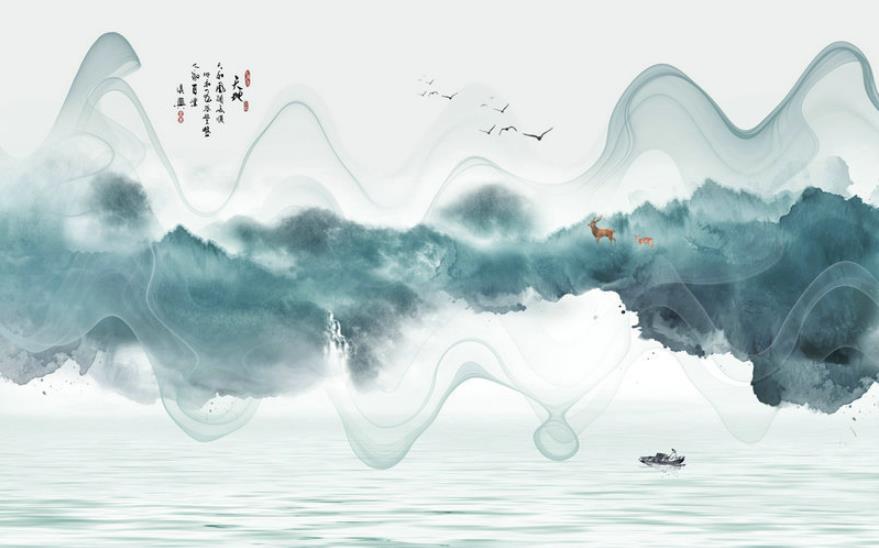水墨新中式意境山