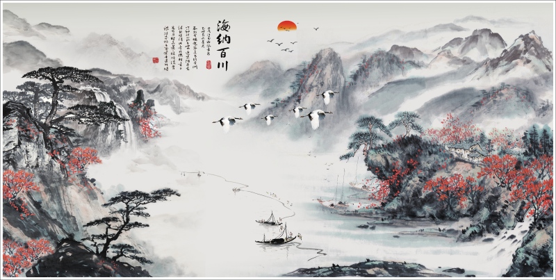 新中式复古山水水