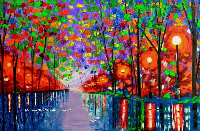 背景墙油画风景画