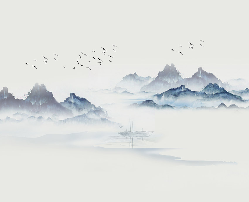 新中式抽象意境山