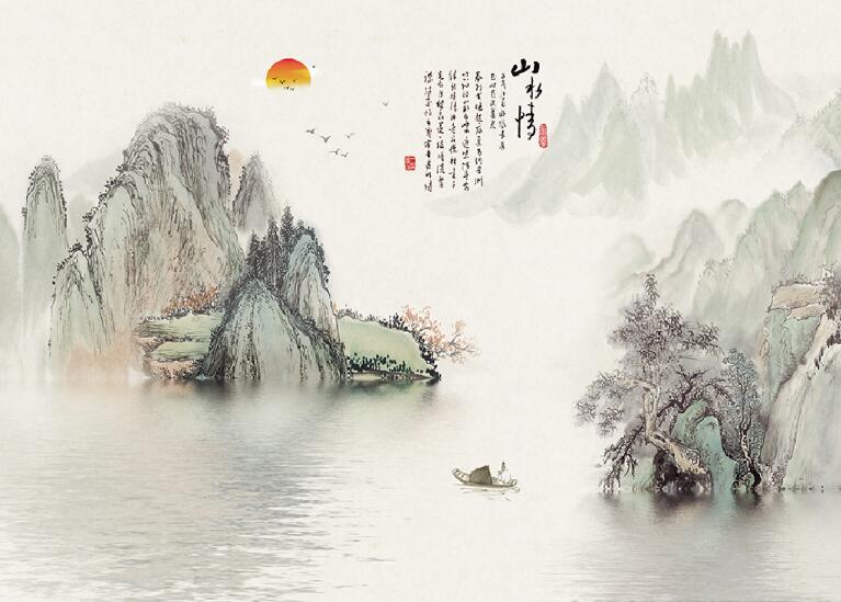 新中式山水情水墨