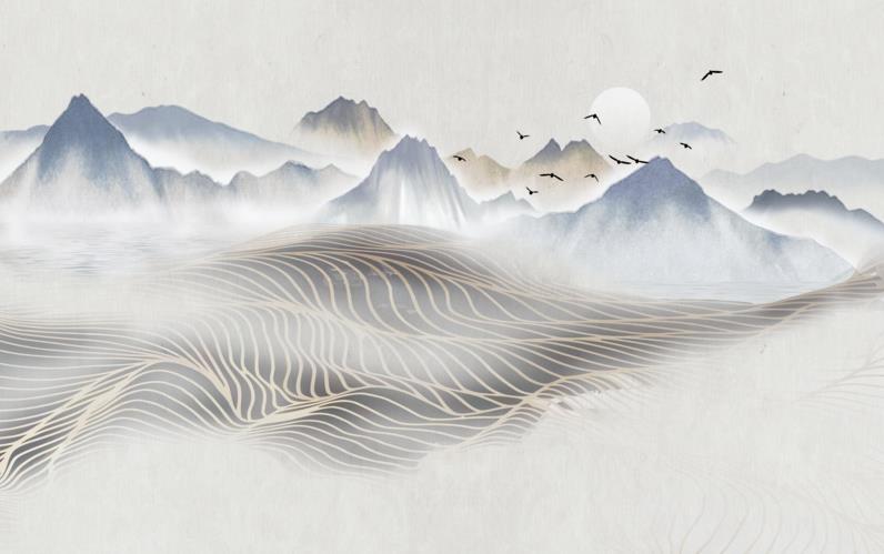 抽象水墨山水意境