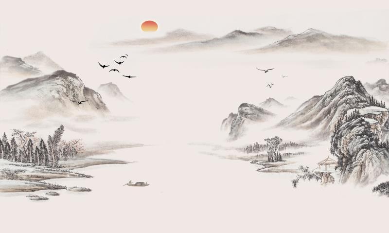 新中式复古山水画