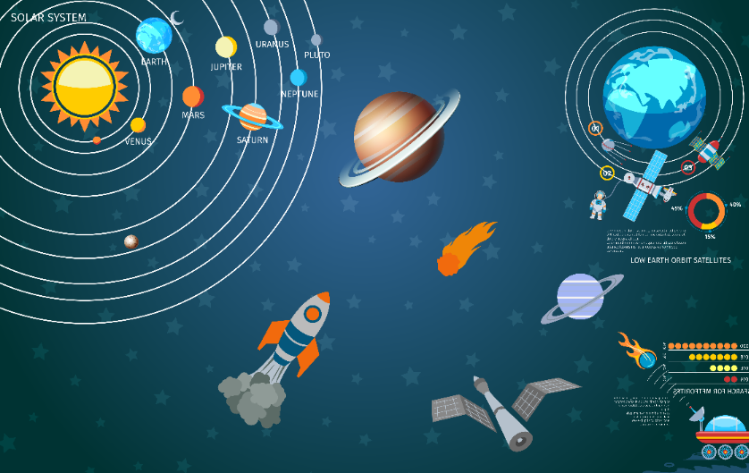 卡通星空太空太空