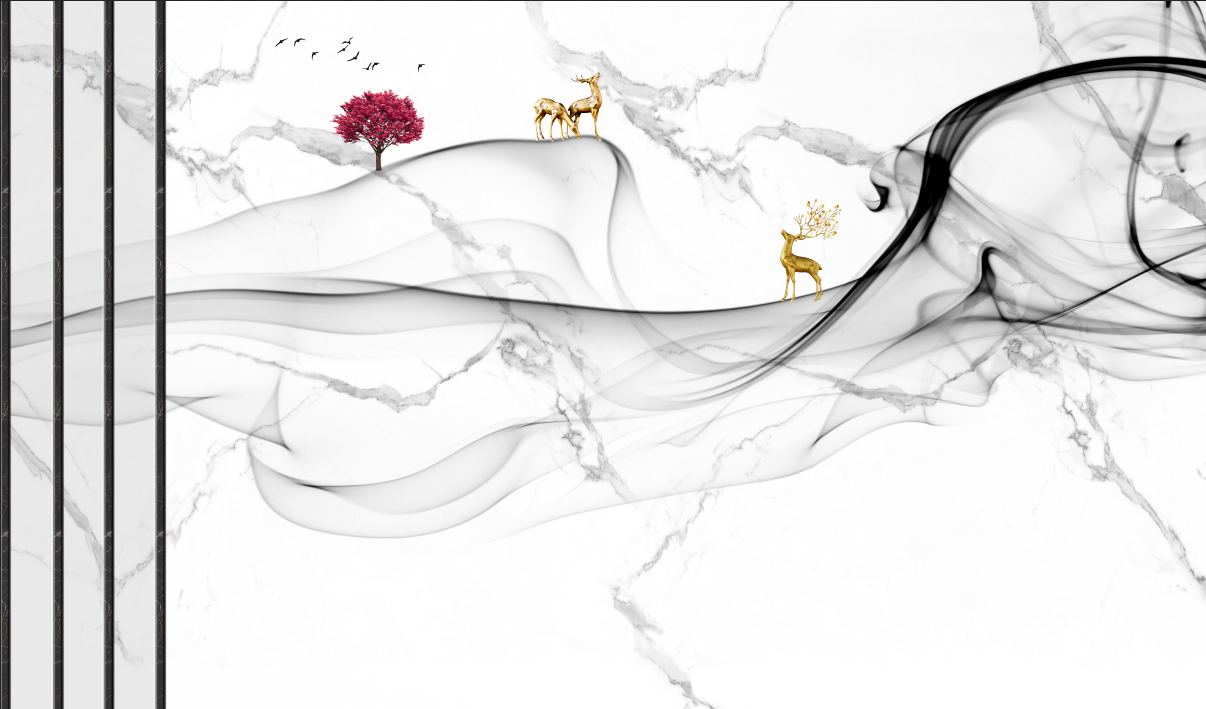 现代简约格栅大理