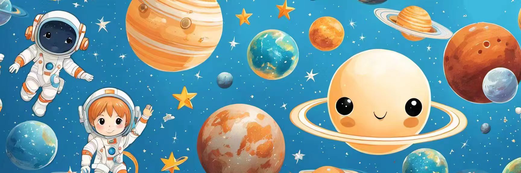 油画风卡通星球宇