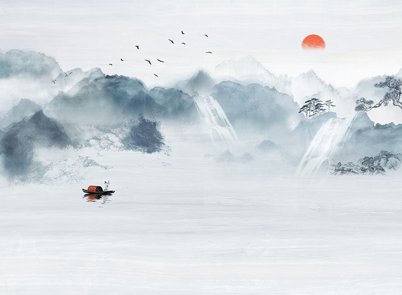 新中式水墨山水背