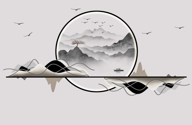 格栅搭配立体几何