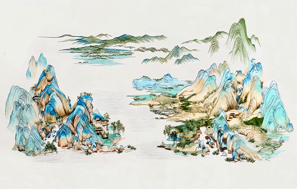 国画山水画千里江