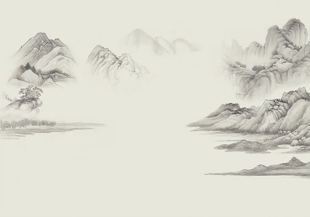 新中式简约黑白山