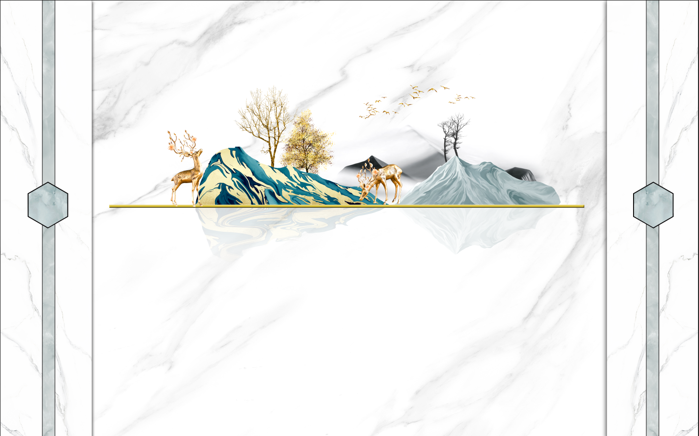 现代简约格栅大理