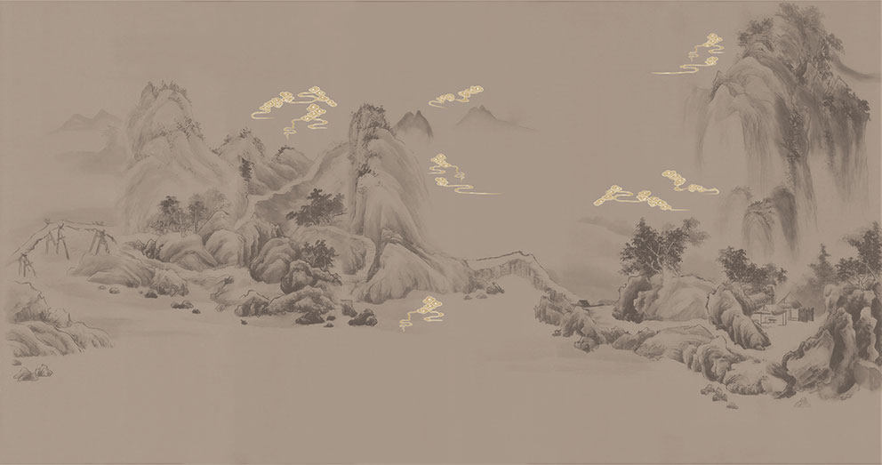 新中式复古画山水