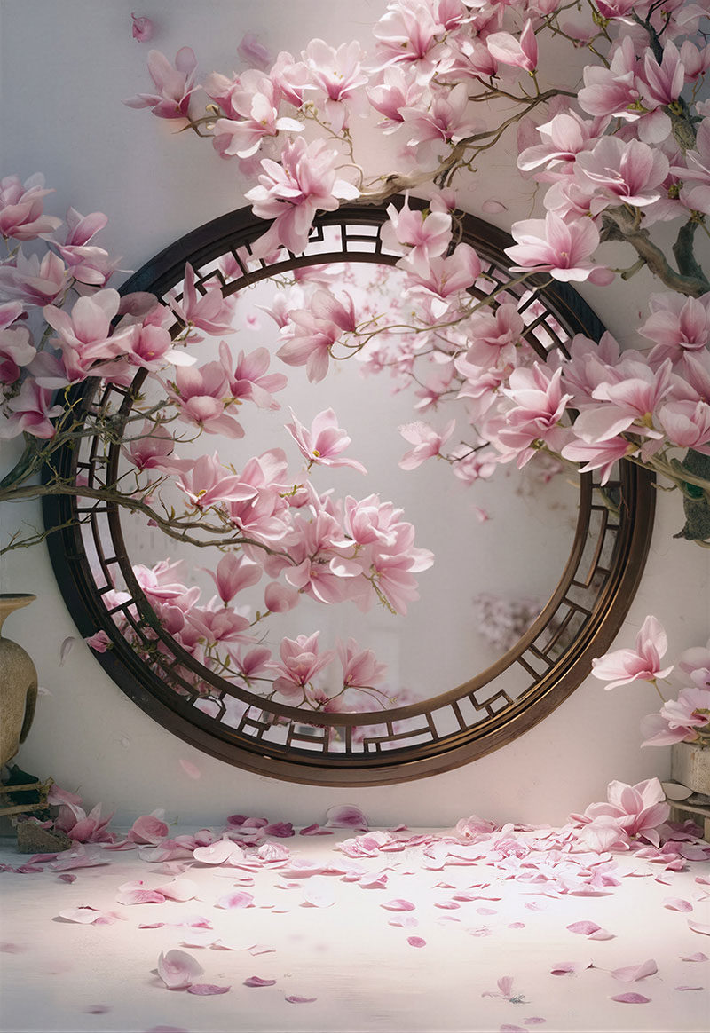 新中式圆形门洞粉