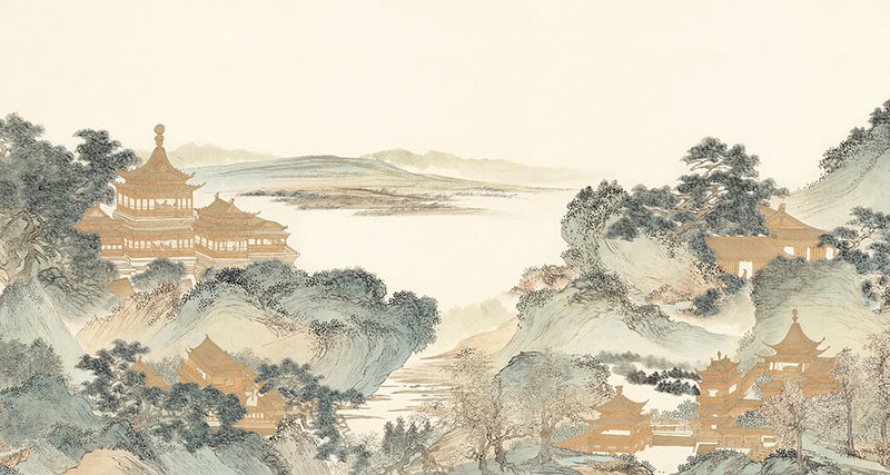 新中式阁楼背景墙