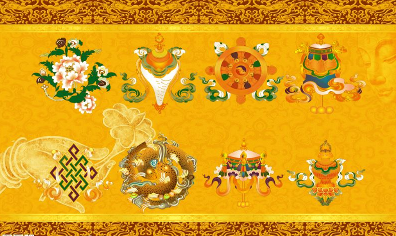 电视背景墙吉祥八