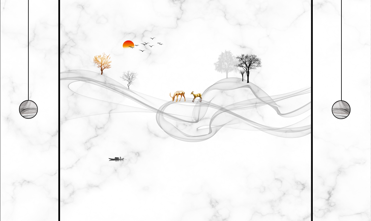 现代简约格栅大理