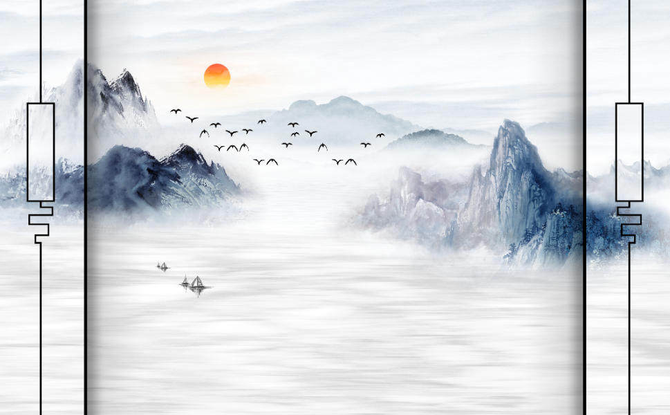 新中式水墨山水太