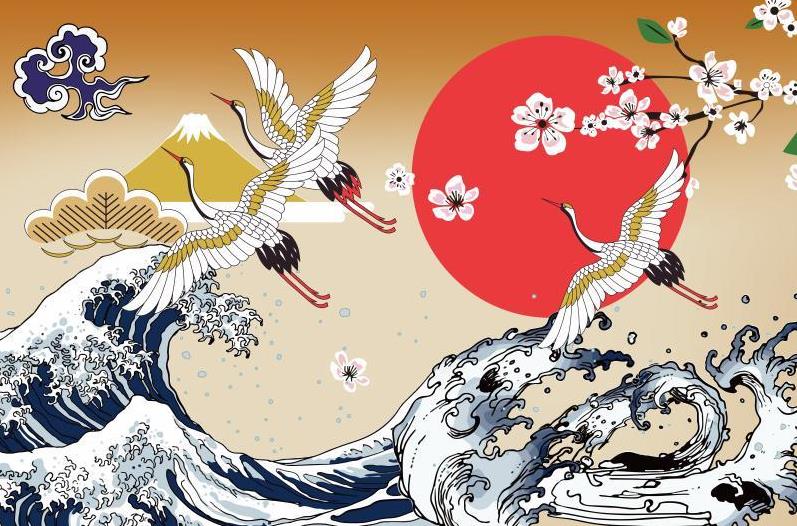 日式寿司背景 海