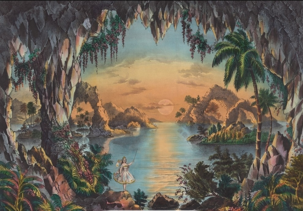 油画风海岛 绿植