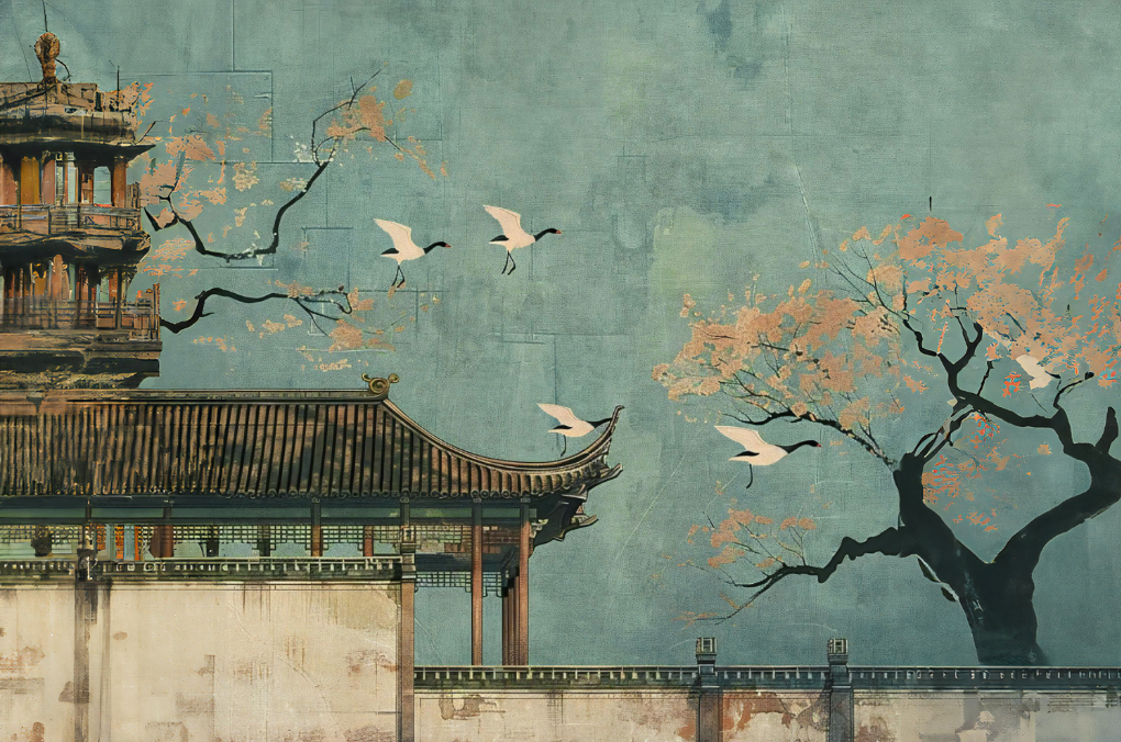 新中式背景墙徽派