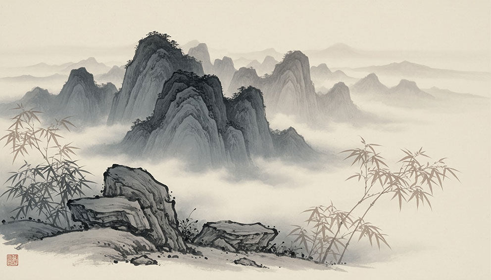 新中式背景墙复古