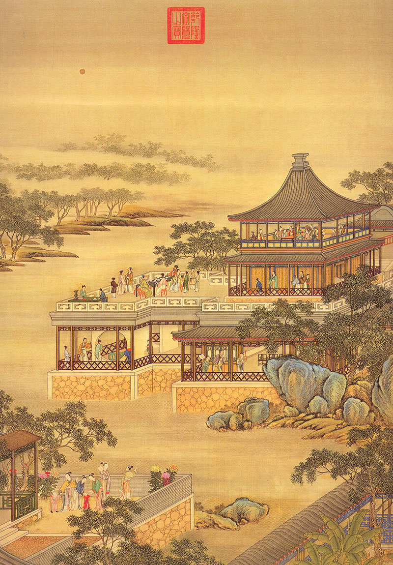 新中式山水阁楼背