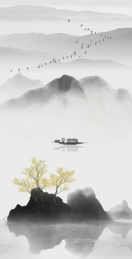 新中式现代手绘水