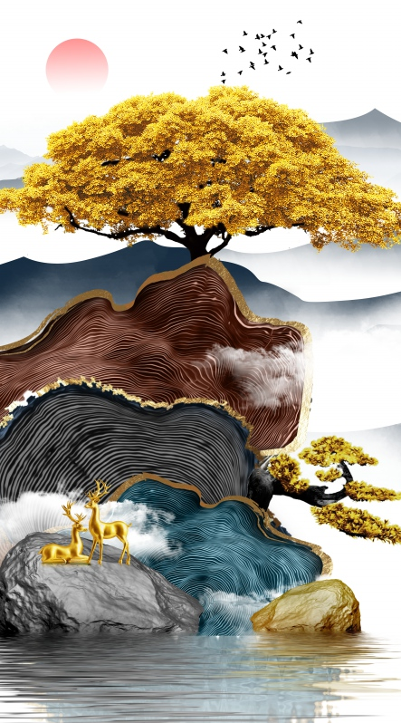 新中式抽象山水玄