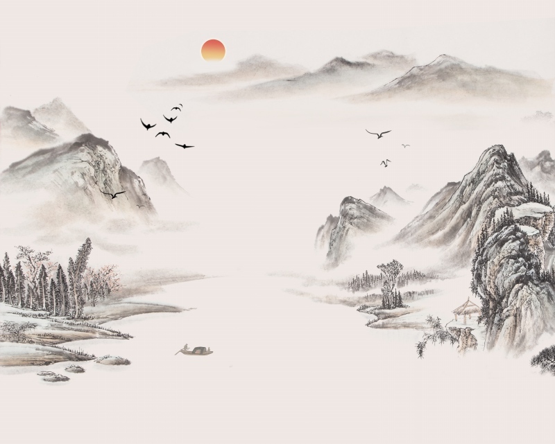 新中式复古山水画