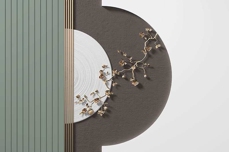 现代简约背景墙木