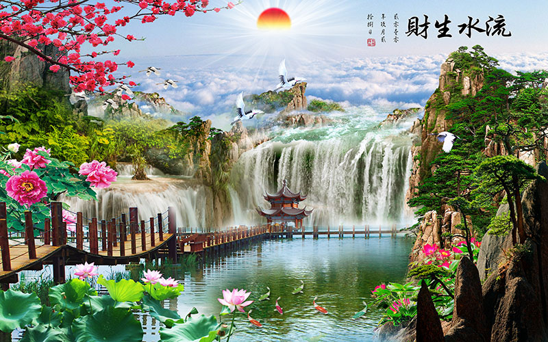 新中式山水流水生