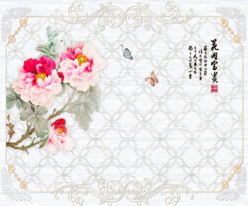 中式花开富贵牡丹