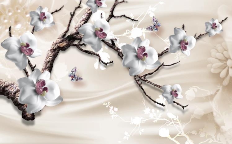 3D奢华珠宝花朵