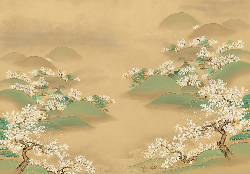 手绘山水意境  