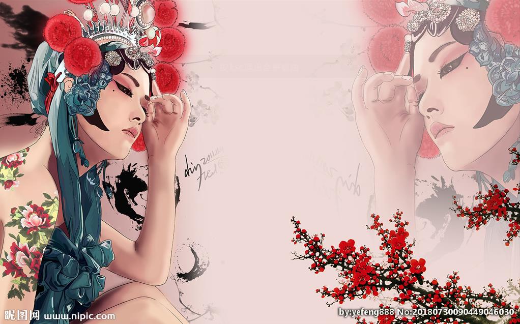 戏曲女人 复古背