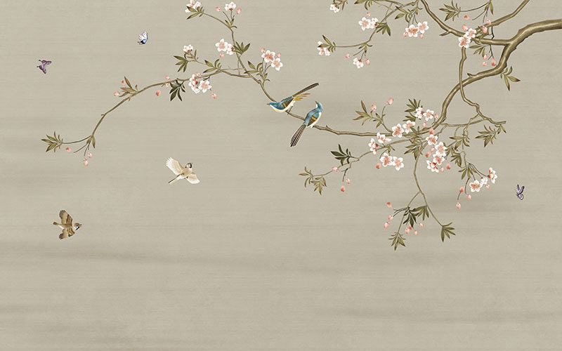 背景墙新中式花鸟