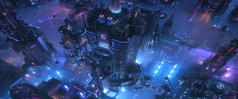 赛博朋克背景墙赛