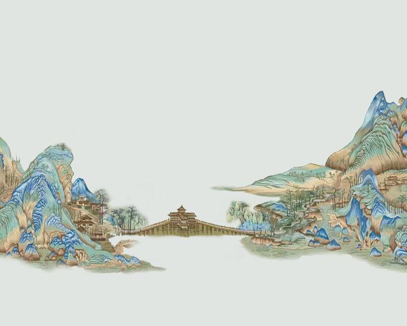 新中式千里江山背