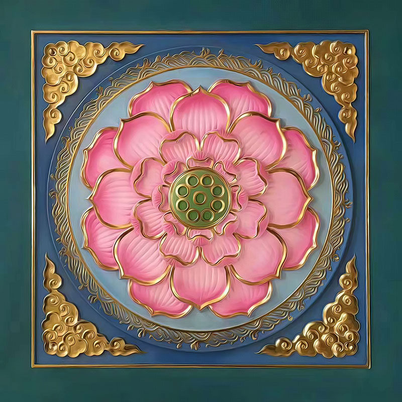 佛堂吊顶壁画莲花